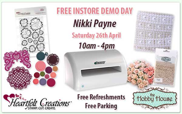 Demo Day with Nikki, Saturday 26th April at Stampalot Peterborough